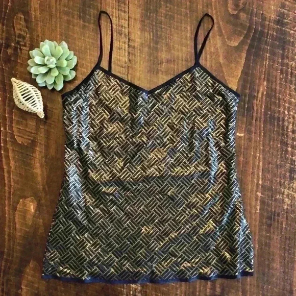 Banana Republic | Gold & Navy Sequins Tank/Cami NWT - Picture 1 of 4